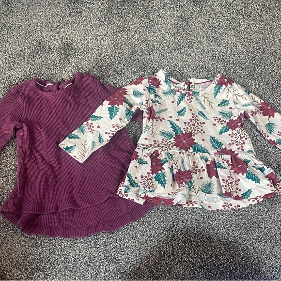 Ruffle Butts Purple and Floral Long Sleeve Tops - Picture 1 of 4